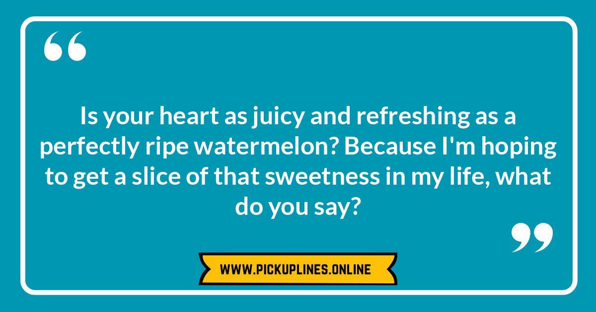 Corny Watermelon Chat-Up Lines: Guaranteed to Get a Giggle A juicy watermelon illustration representing funny cheesy watermelon pick up lines.