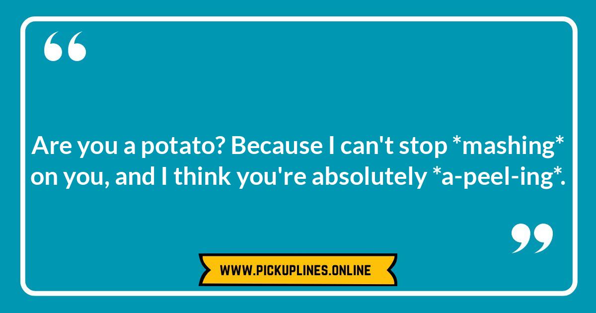Do You Believe in Love at First Fry: Unexpected and Playful Potato Pick Up Lines Funny cheesy potato pick up lines. Image illustrates various spud puns and romantic potato lines for modern daters.