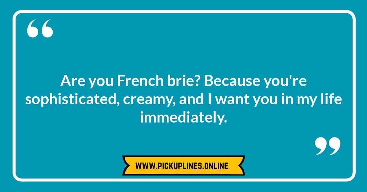 International Deli Delights: Cheesy Pick Up Lines From Around the World Funny cheesy deli pick up lines. Slicing into love with puns from meats to vegetarian options, these lines are perfect for deli counter chats.