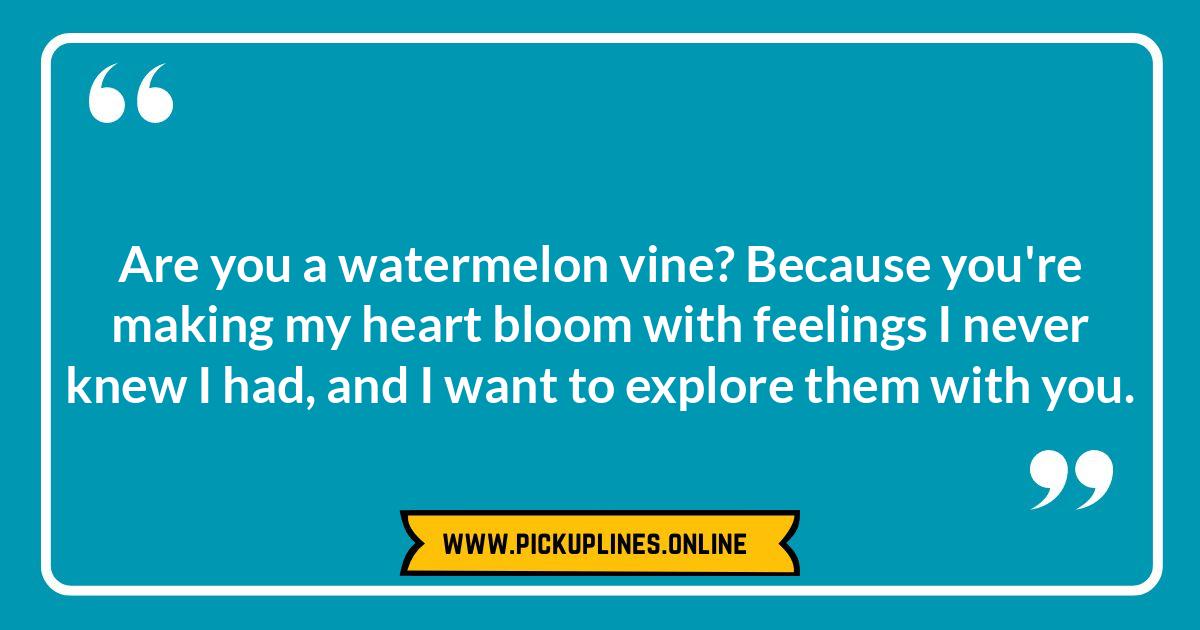 Romantic Watermelon Whispers: Slices of Love and Pick Up Lines A juicy watermelon illustration representing funny cheesy watermelon pick up lines. Find ripe, witty, and even romantic watermelon puns!