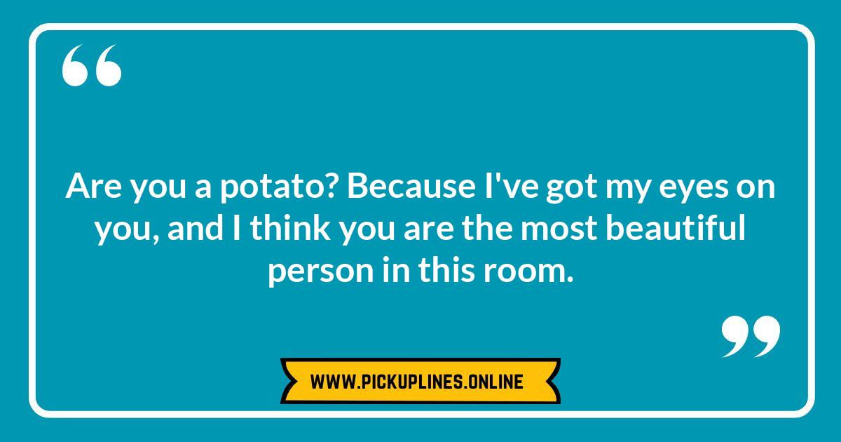 Spud You Like to Go Out Sometime: Witty Potato Pick Up Lines for the Bold Funny cheesy potato pick up lines. Image showcases humorous potato puns perfect for dating, covering topics from romantic mashed potato lines to edgy hot potato jokes.