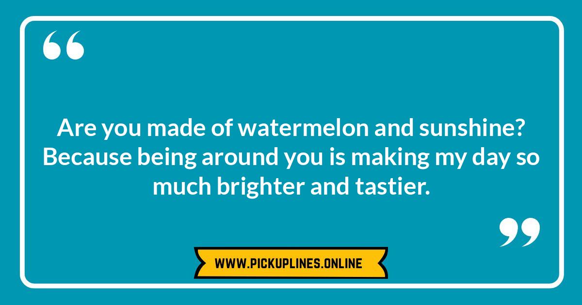 Watermelon Pick Up Lines: The Cheesiest Way to Break the Ice **Alt text:**Funny cheesy watermelon pick up lines.